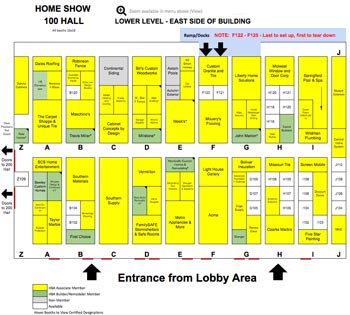 HBA Home Show 100 Hall Map Sample